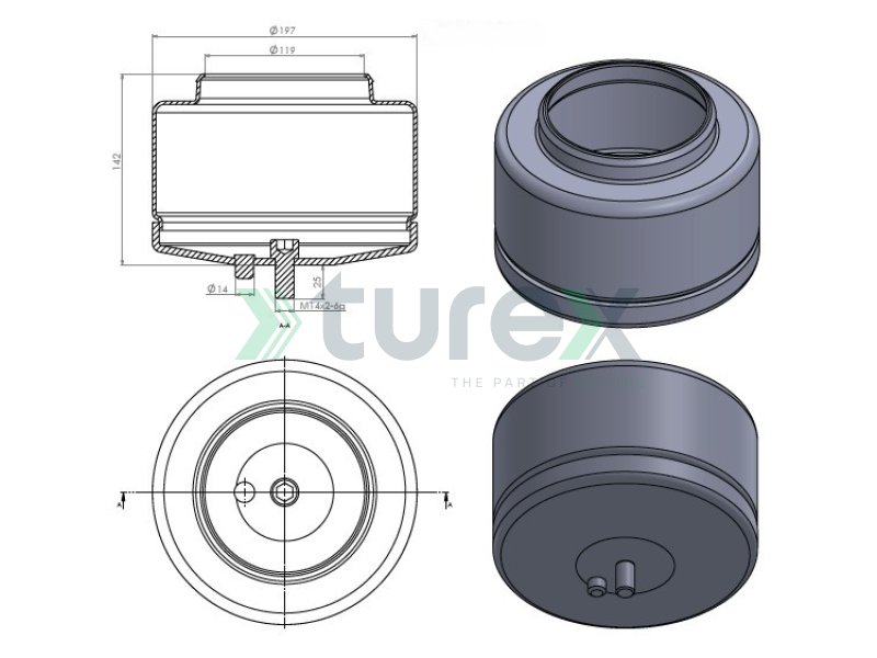 Volvo Air Spring Lower Piston (4562)