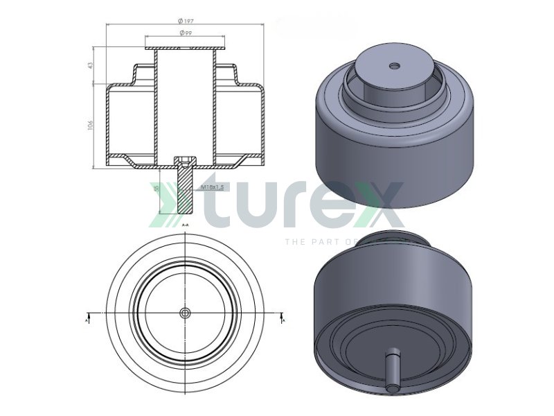 Temsa Air Spring Lower Piston