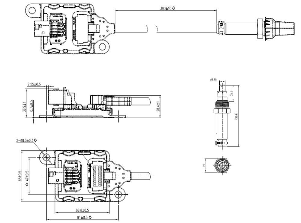 Nox Sensor (Pre-Catalytic Converter) Mercedes Actros