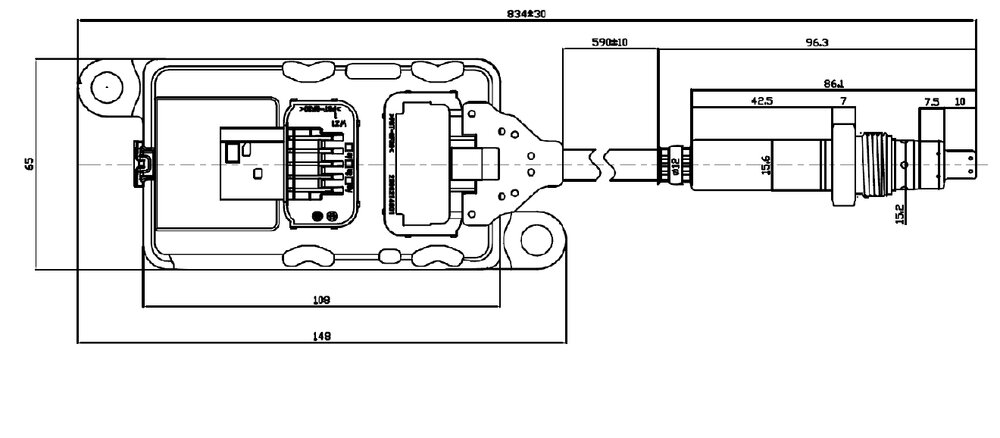 Nox Sensor (Post-Catalytic Converter, A57) Arocs, Actros