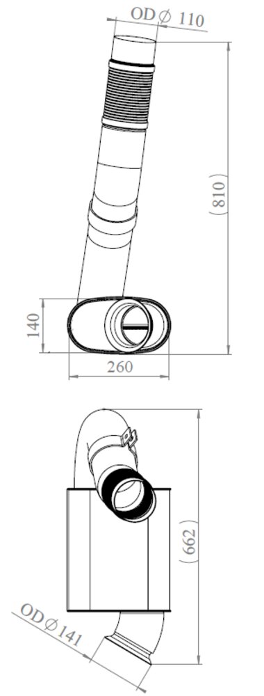 Spiral Front Muffler (Small Muffler) Mercedes 1840, 4140, 3340 Euro 3