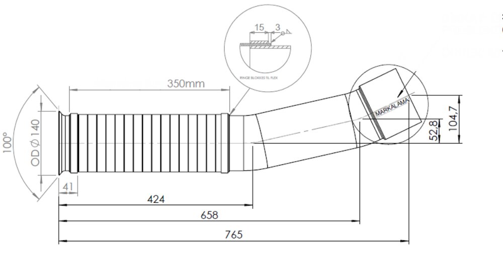 Spiral Exhaust Pipe Actros Euro 2, 3