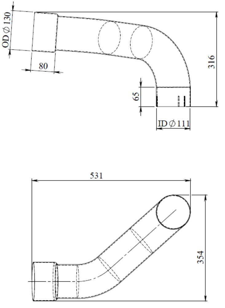 Exhaust Pipe Mercedes 1840 Euro 3