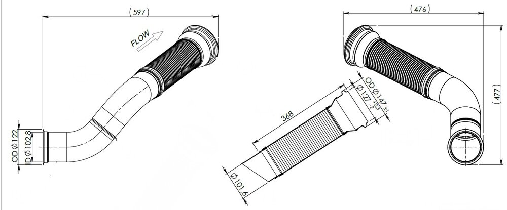 Exhaust Pipe Renault, Volvo Euro 6