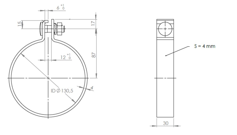 Exhaust Clamp (Ø=130.5 / L=30 Mm) Mercedes